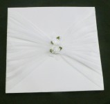 White Wedding Photo Album Large Organza Bow with 2 lace roses
